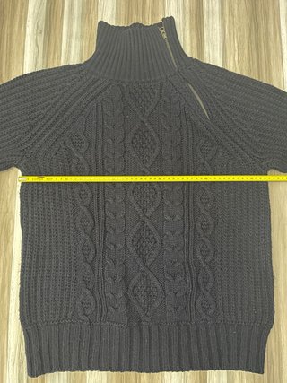 Jersey Azul Marino cuello alto con cremallera