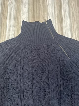 Jersey Azul Marino cuello alto con cremallera