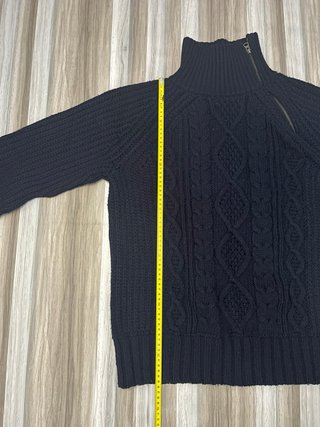 Jersey Azul Marino cuello alto con cremallera