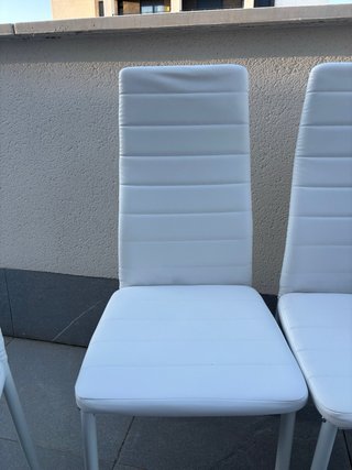 Juego 4 Sillas Comedor Blancas Metal