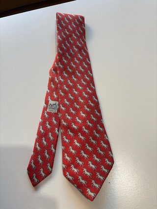 Cravatta Hermès Unicorni corallo
