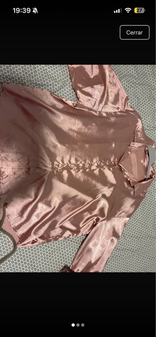 Camisa efecto seda rosa