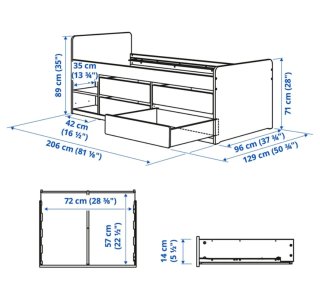 Cama juvenil 90x200 con cajones