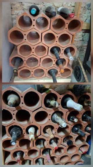 Botellero apilable terracota