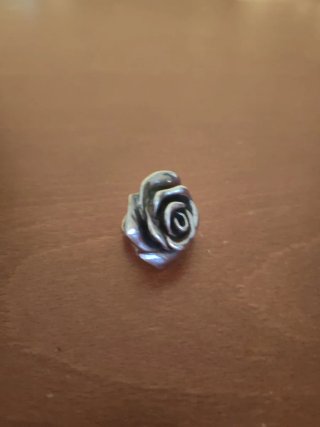 Anillo Diseño Rosa Plata
