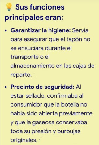 COLECCIONISMO. CAPERUZA GASEOSA LA CASERA ANTIGUA.