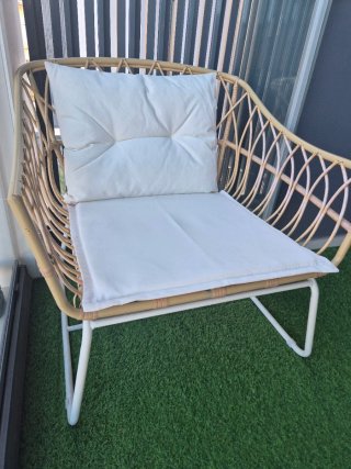 Silla de jardín ratán y metal