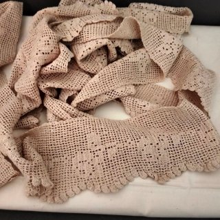 Copriletto uncinetto con frange
