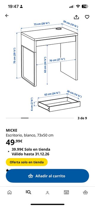 Escritorio ikea micke