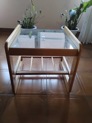 Mesita de centro madera y cristal