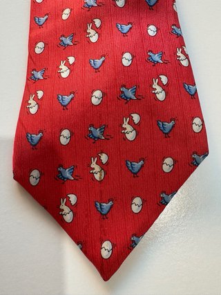 Cravatta rossa stampata Hermès