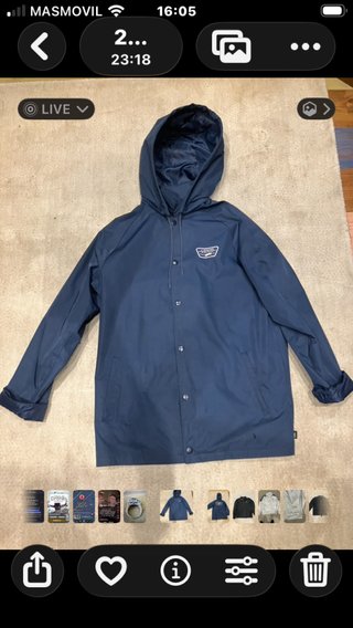 Chaqueta Vans tipo gabardina azul Talla L