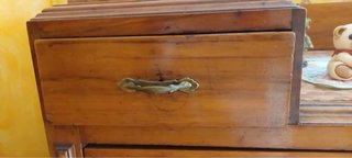 Comò con specchiera anni '30 in legno e marmo
