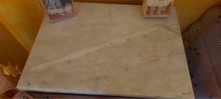 Comò con specchiera anni '30 in legno e marmo