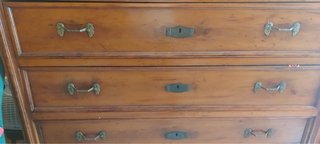 Comò con specchiera anni '30 in legno e marmo