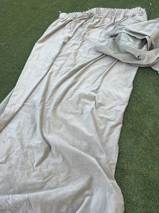 8 Paños de cortina de terciopelo beige