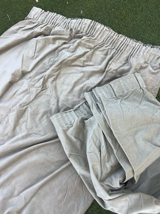 8 Paños de cortina de terciopelo beige