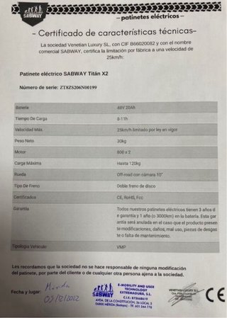 Patín Eléctrico 1800W Doble Motor 48v 20ah