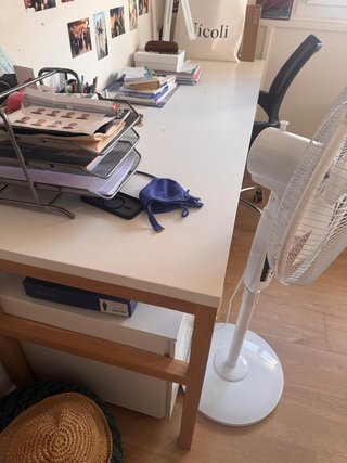 Mesa de estudio madera lacada blanca