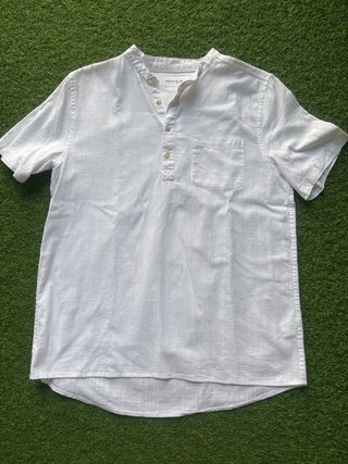 Camisa blanca cuello mao talla 13 14 niño