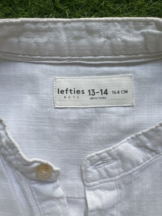 Camisa blanca cuello mao talla 13 14 niño