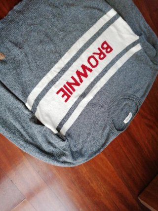 Jersey Brownie rayas gris y blanco