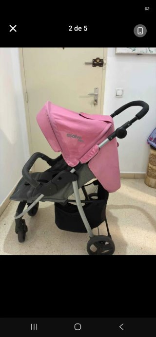 Cochecito bebé Asalvo rosa