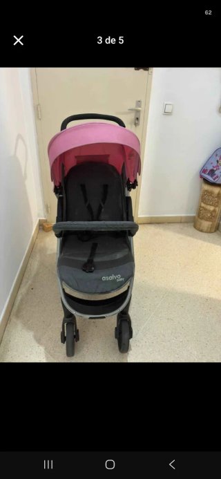 Cochecito bebé Asalvo rosa