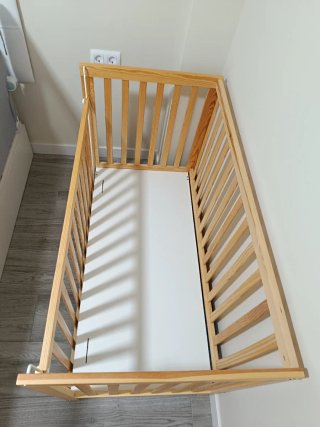 Cuna de madera 120x60 abatible