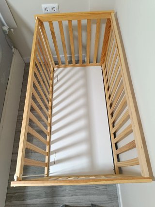 Cuna de madera 120x60 abatible