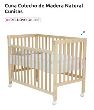 Cuna de madera 120x60 abatible