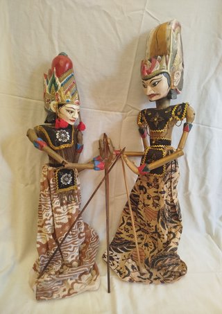 Pareja de Marionetas de Java Wayang golek