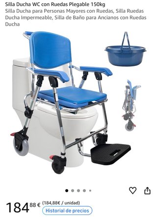 Silla Ducha WC con Ruedas Plegable