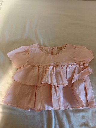 Blusa niña rosa volantes