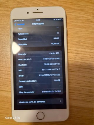 iPhone 8 Plus 64GB Plata iOS 15!
