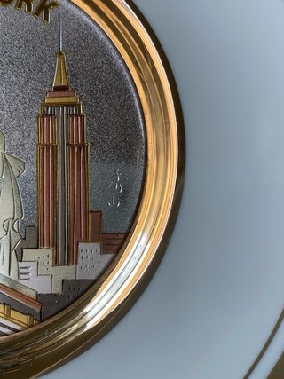 Prato decorativo Chokin Nova Iorque 24K Gold