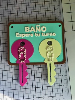 Cartel pases de baño para clases