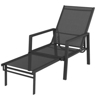 Tumbona plegable jardín con reposapiés