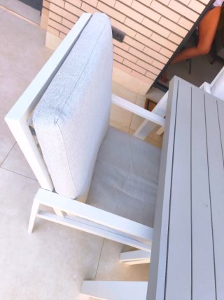 Mesa y 6 Sillas Jardín Aluminio