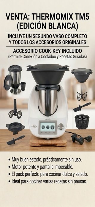 Thermomix TM5 Blanca + 2º Vaso + Accesorios