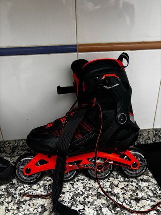 Patines en línea Oxelo negros y naranjas Talla 41