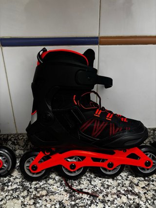 Patines en línea Oxelo negros y naranjas Talla 41