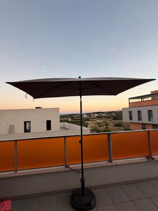 Parasol + Base Leroy Merlin 200x120 Marrón