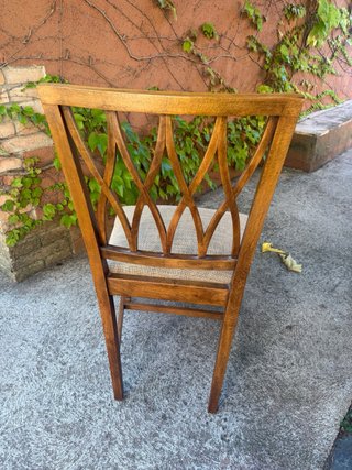 6 sillas de caoba trellis  +messa de madera
