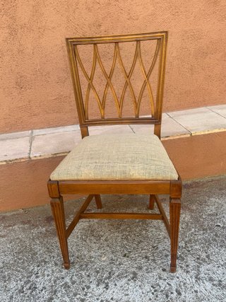 6 sillas de caoba trellis  +messa de madera