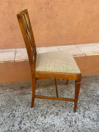 6 sillas de caoba trellis  +messa de madera