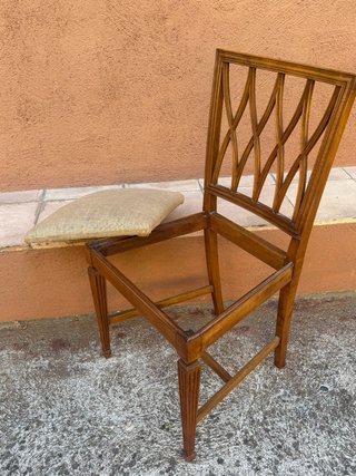 6 sillas de caoba trellis  +messa de madera