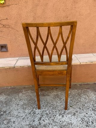 6 sillas de caoba trellis  +messa de madera