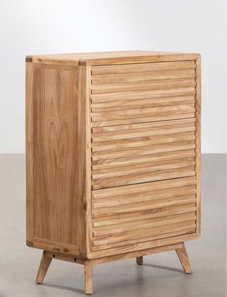 2 Cómodas Madera Natural 70x40 cm