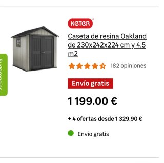 Caseta de resina Keter Oakland 4 m2